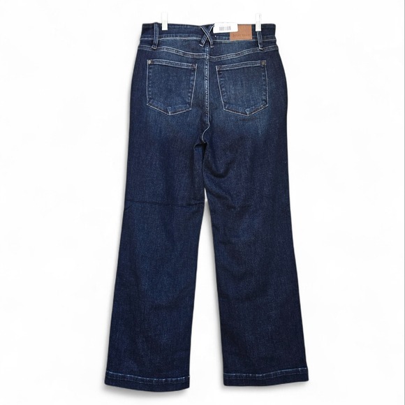 Judy Blue Wide Leg Trouser Jeans 13 / 31 High Rise Dark Wash Stretchy Inseam 32" - Picture 2 of 9